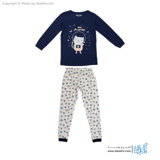 ست بلوز شلوار دخترانه نکست مدل گربه و ستاره