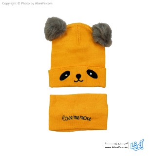 ست کلاه و شال گردن نوزادی مدل pom-bear