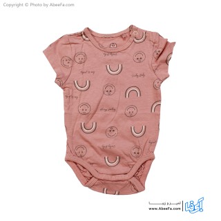 بادی آستین کوتاه نوزادی دخترانه fox & bunny مدل smiley baby