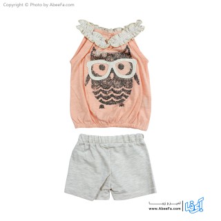 ست تاپ و شورت دخترانه KUMRU مدل جغد Gol