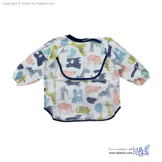 پیش بند نوزادی آستین دار طرح ANIMAL