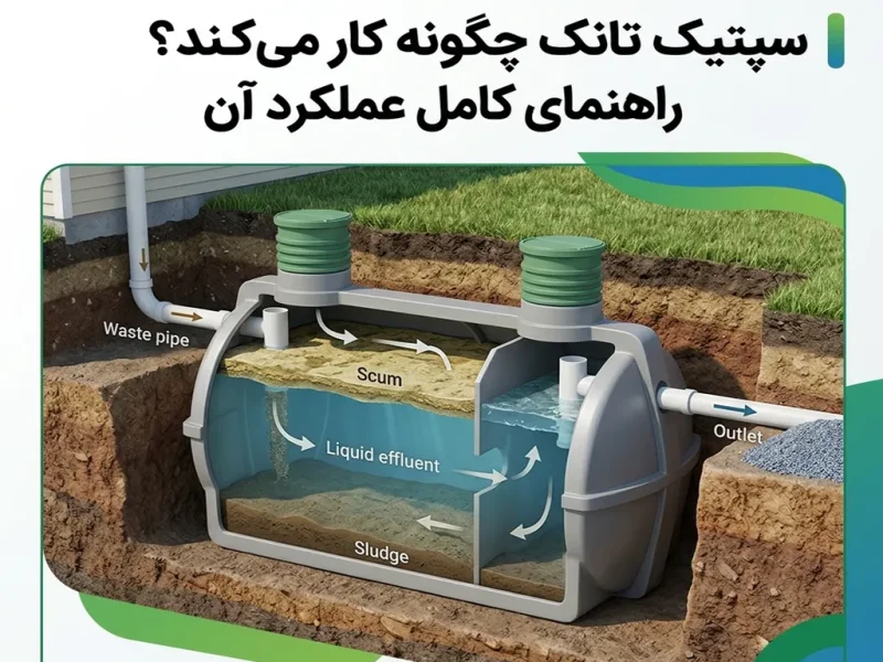 سپتیک تانک چگونه کار می‌کند؟ راهنمای کامل عملکرد آن