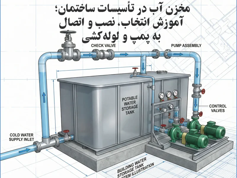 مخزن آب در تأسیسات ساختمان؛ آموزش انتخاب| نصب و اتصال به پمپ و لوله‌کشی