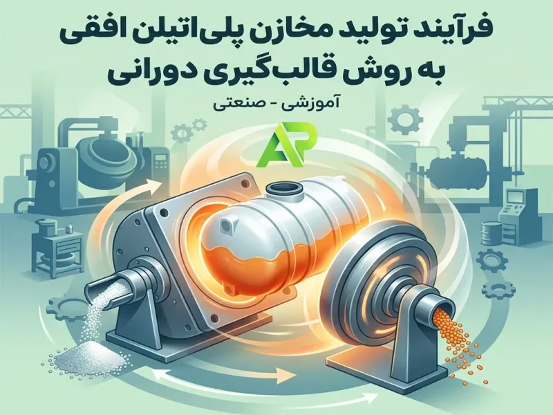 فرآیند تولید مخازن پلی اتیلن افقی به روش قالب‌گیری دورانی