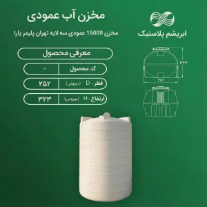 مخزن 15000 لیتری عمودی سه لایه تهران پلیمر یارا
