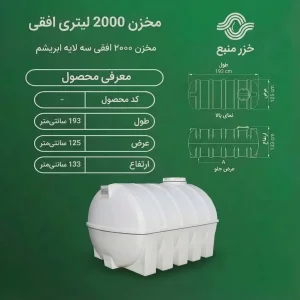 مخزن 2000 لیتری افقی سه لایه خزرمنبع