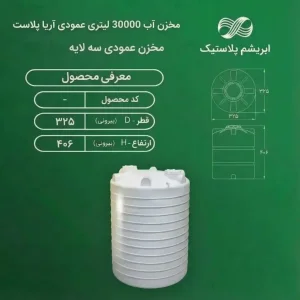 مخزن آب 30000 لیتری عمودی آریا پلاست