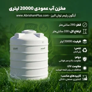 مخزن آب 20000 لیتری عمودی آبگون پلیمر توان البرز