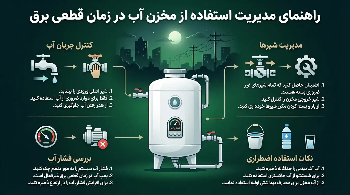 استفاده از مخزن آب در زمان قطعی برق
