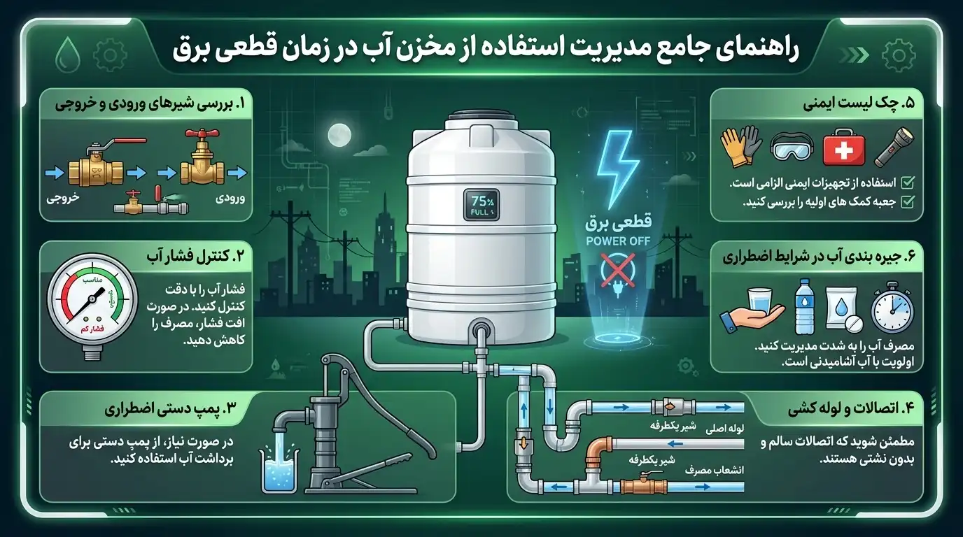 استفاده از مخزن آب در قطعی برق