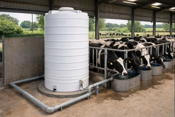 منبع آب ۵۰۰۰ لیتری عمودی بلند سه لایه طبرستان