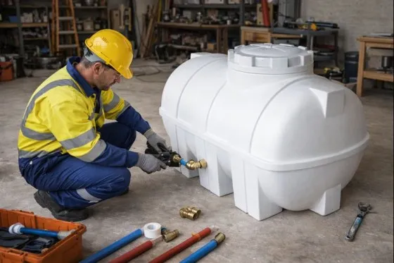 منبع آب افقی سه لایه پلی اتیلن 4000 لیتری ابریشم