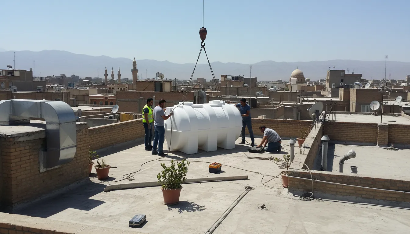 مخزن آب پلی اتیلن 3000 لیتری افقی