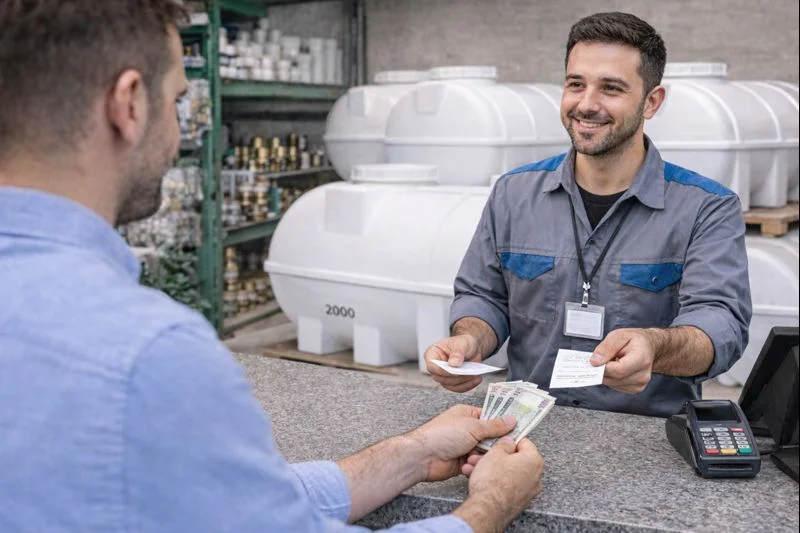 منبع آب 2000 لیتری افقی خزر منبع