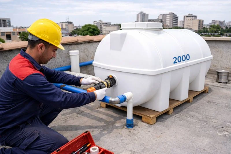 مخزن آب 2000 لیتری افقی خزر منبع