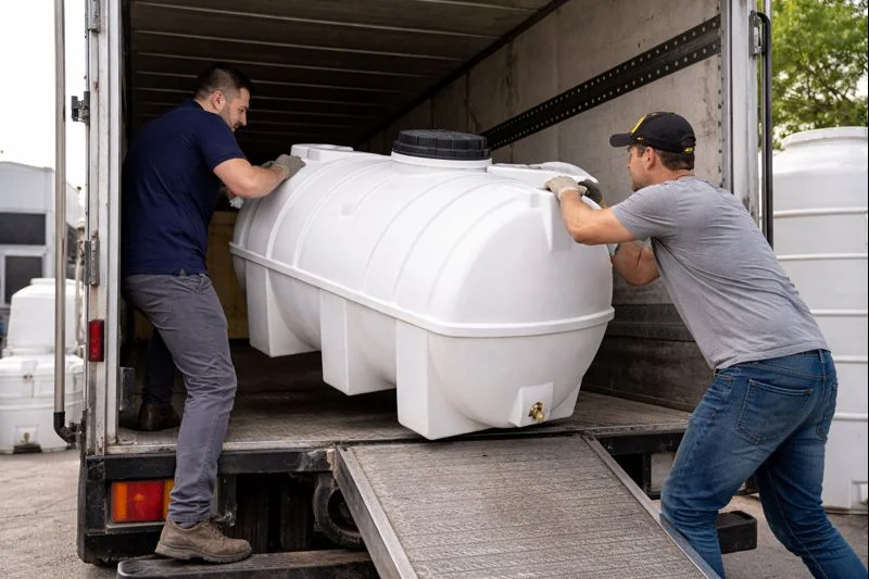 مخزن آب 500 لیتری خزر منبع افقی