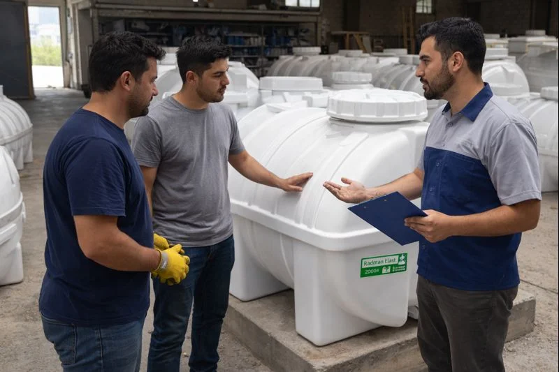 مخزن ۲۰۰۰ لیتری افقی سه لایه رادمان پلاست