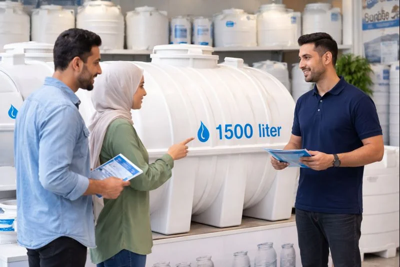 مخزن 1500 آب لیتری افقی خزر منبع 