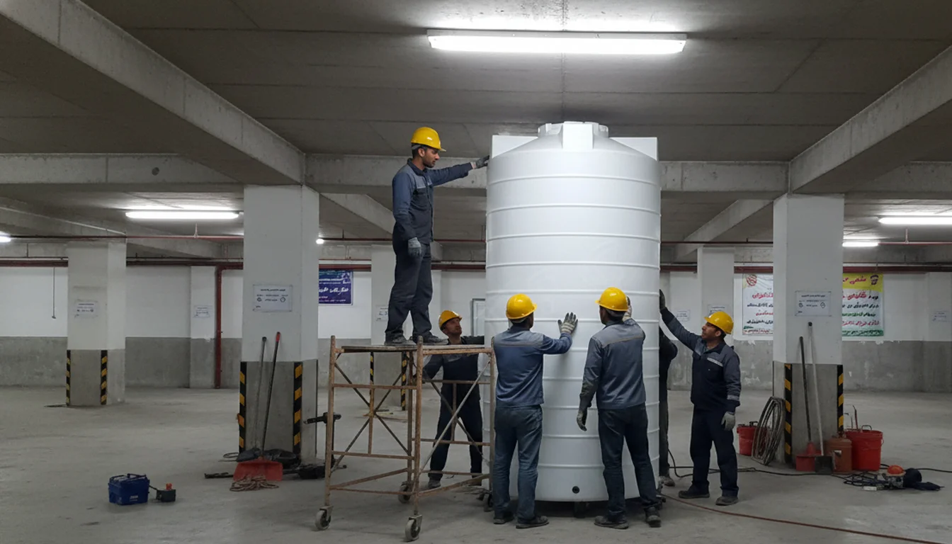 تانکر آب 2000 لیتری عمودی بلند طبرستان 