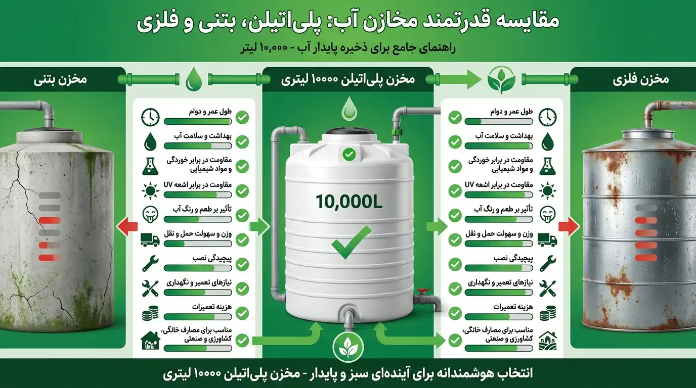 مخزن آب ۱۰۰۰۰ لیتری پلیاتیلن