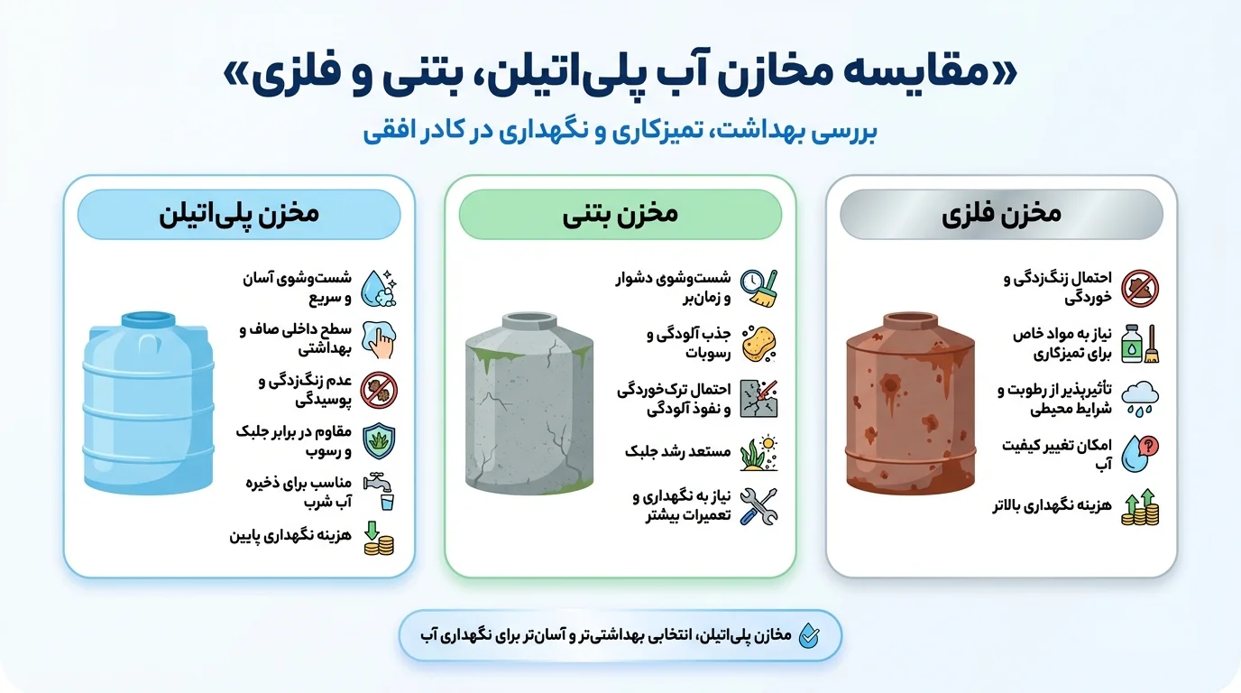  مخزن آب ۱۵۰۰۰ لیتری پلی&zwnj;اتیلن