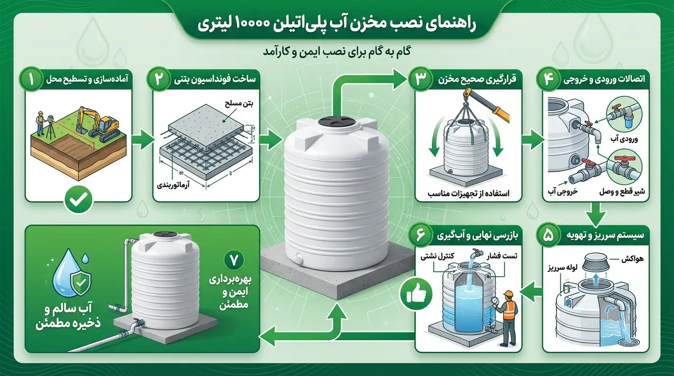 خرید مخزن آب ۱۰۰۰۰ لیتری پلیاتیلن