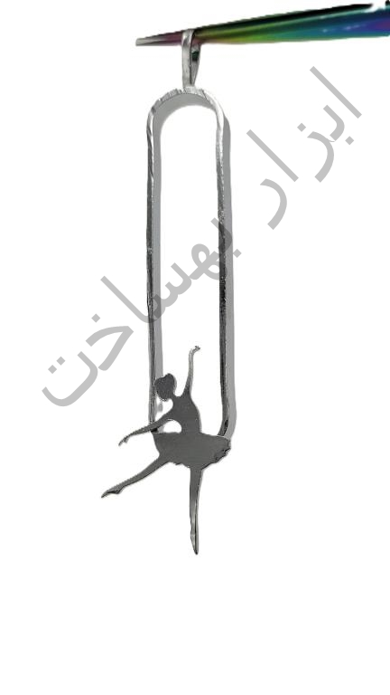 فریم استیل رزین مستطیل گردنبند طرح دار