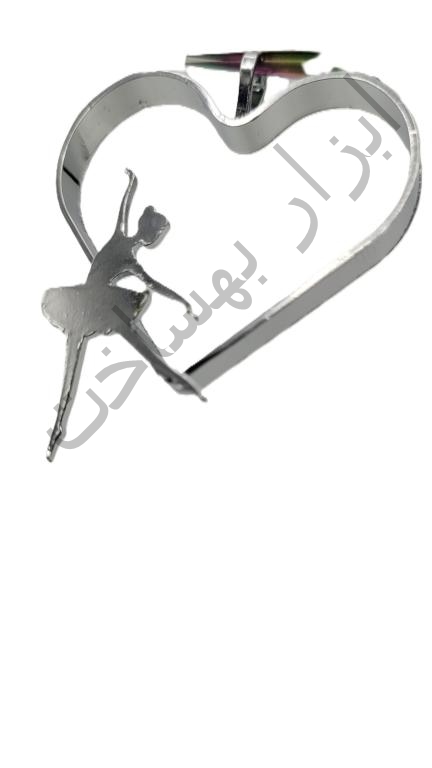 فریم استیل رزین  قلب گردنبند طرح دار