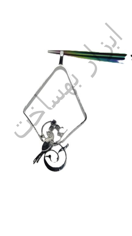 فریم استیل رزین  لوزی گردنبند طرح دار