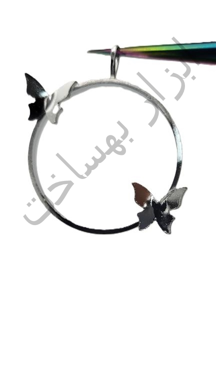 فریم استیل رزین  دایره  گردنبند طرح دار