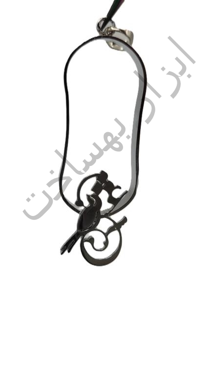 فریم استیل رزین مستطیل گردنبند طرح دار