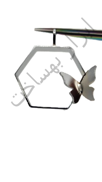 فریم استیل رزین  شش ضلعی  گردنبند طرح دار