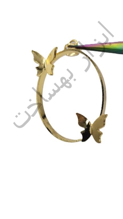 فریم استیل رزین بیضی گردنبند طرح دار