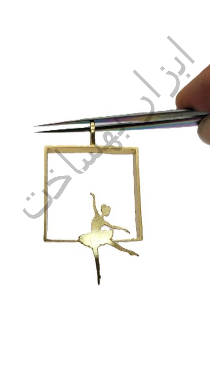 فریم استیل رزین مربع گردنبند طرح دار