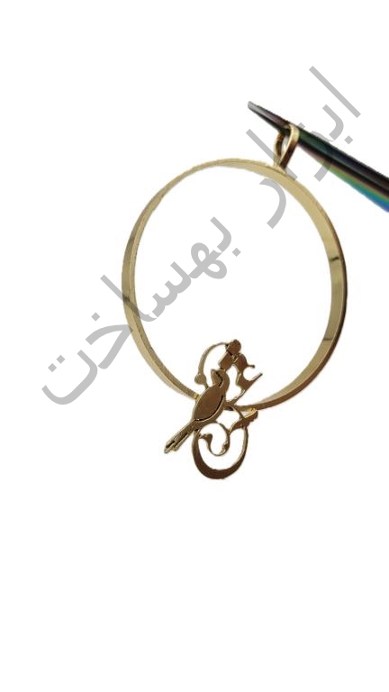 فریم استیل رزین دایره گردنبند طرح دار