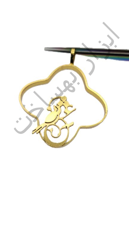 فریم استیل رزین  چهار ضلعی  گردنبند طرح دار