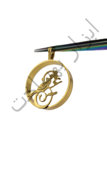 فریم استیل رزین دایره گردنبند طرح دار