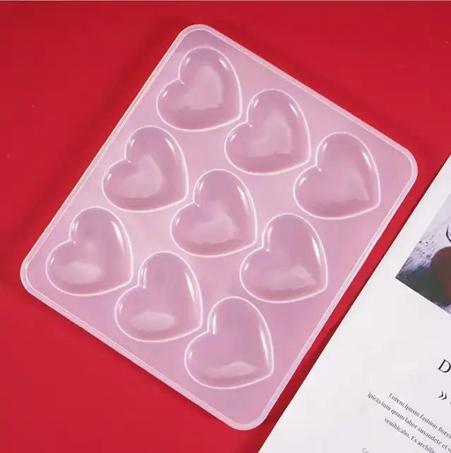 قالب سیلکونی وارداتی قلب محدب 9 عددی