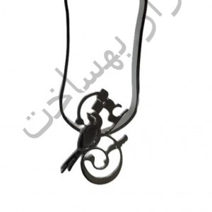 فریم استیل رزین مستطیل گردنبند طرح دار