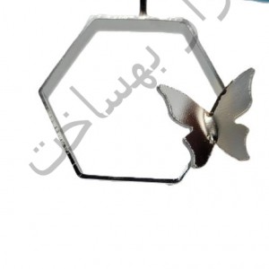 فریم استیل رزین  شش ضلعی  گردنبند طرح دار