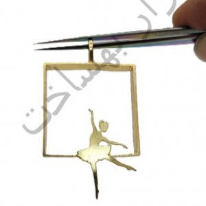 فریم استیل رزین مربع گردنبند طرح دار