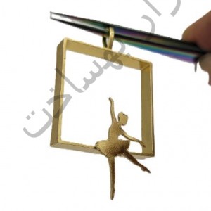 فریم استیل رزین بیضی گردنبند طرح دار