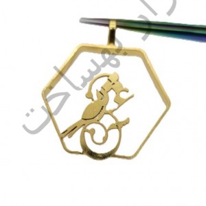 فریم استیل رزین  شش ضلعی  گردنبند طرح دار