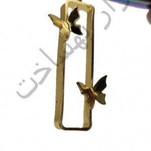 فریم استیل رزین مستطیل گردنبند طرح دار