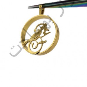 فریم استیل رزین دایره گردنبند طرح دار