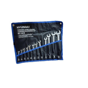 آچار یک سر تخت و یک سر رینگ هیوندای مدل HT-1412 مجموعه 8 عددی