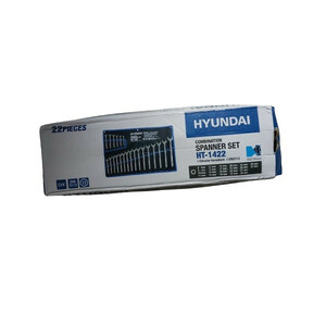 آچار یک سر تخت و یک سر رینگی هیوندای مدل HT-1422 مجموعه 22 عددی