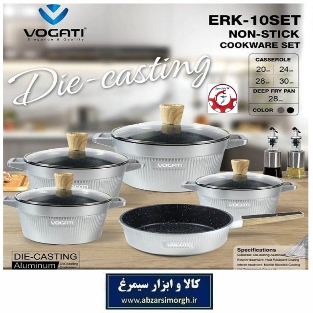 ست ۱۰ پارچه قابلمه و ماهی تابه Vogati وگاتی ERK-10 Set