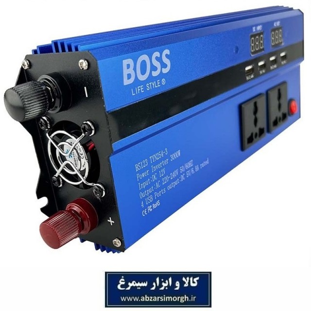 مبدل برق خودرو 12 ولت به 220 ولت باس 3000 وات مدل BS-123TYN254-3