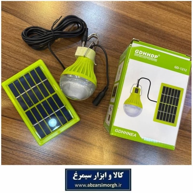 چراغ آویز خورشیدی پنل جدا GD-1212 مناسب فضای باز، کمپینگ و منزل ECG-026